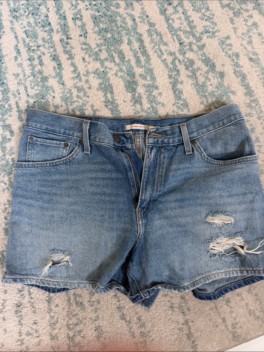 Levi's Light Blue Distressed Jean Shorts